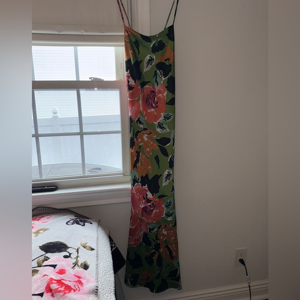 Aakaa Floral Green Maxi Dress
